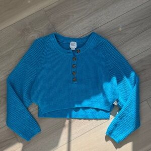 BDG Teal Button-Up Sweater